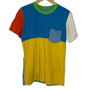 Men's Small Mokuyobi Multicolor Color Block Short Sleeve Cotton T-Shirt